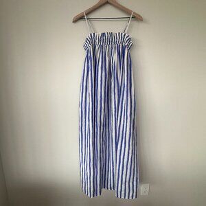 Madewell A-Line Blue Striped Midi Dress size XXS